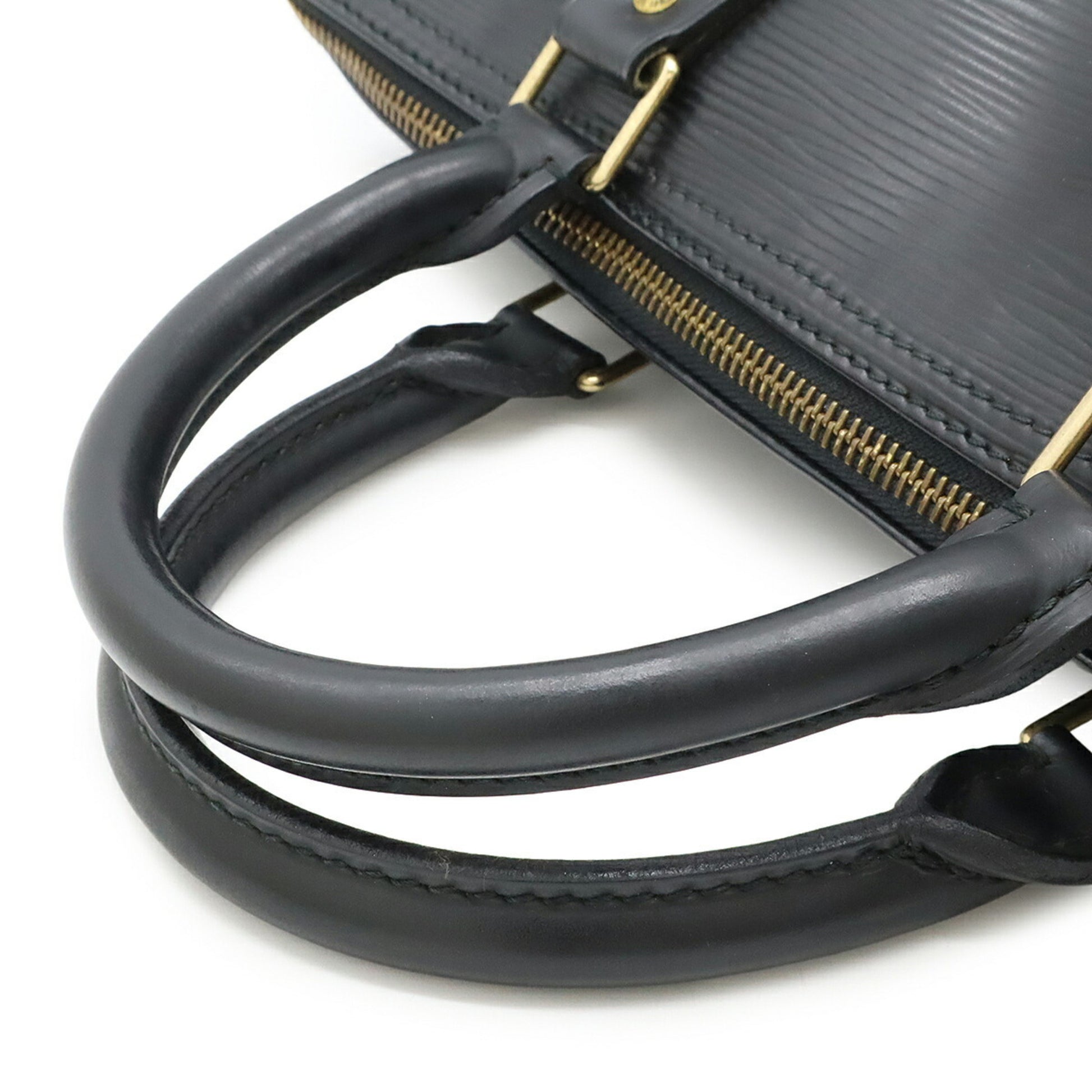 Louis Vuitton Speedy 30, Black, Leather, handbag
