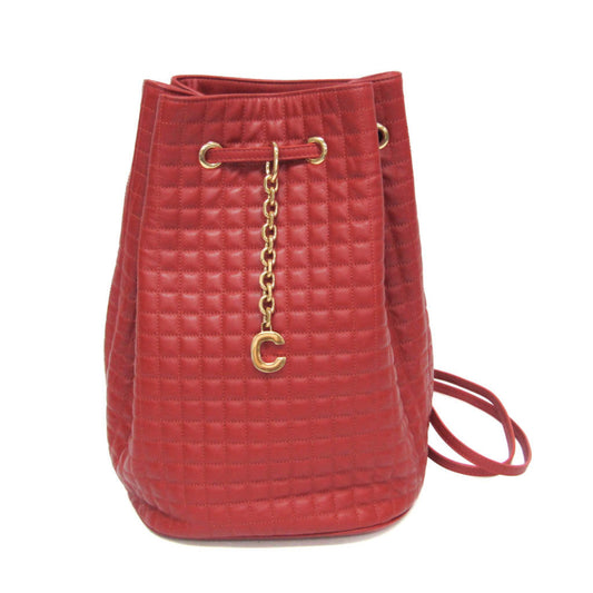 Céline C charm, Red, Leather, shoulder
