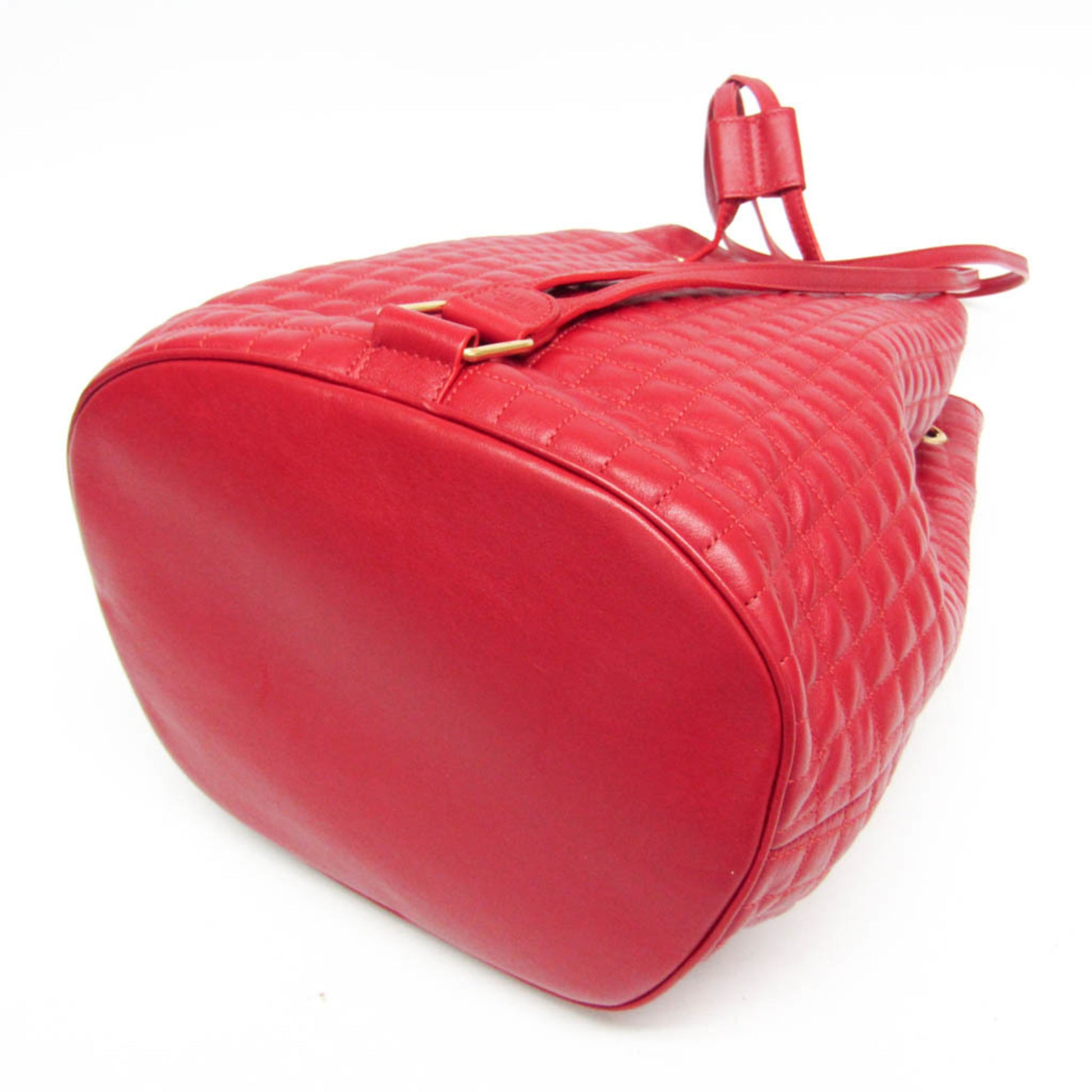 Céline C charm, Red, Leather, shoulder
