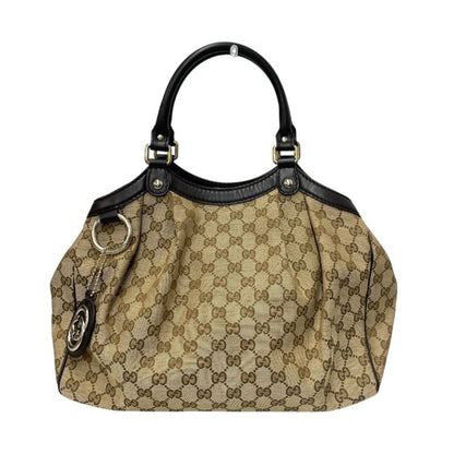 Gucci Sukey, "BEIGE, BROWN", "CANVAS, LEATHER", tote