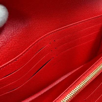 Louis Vuitton Sarah, Red, Canvas, wallet