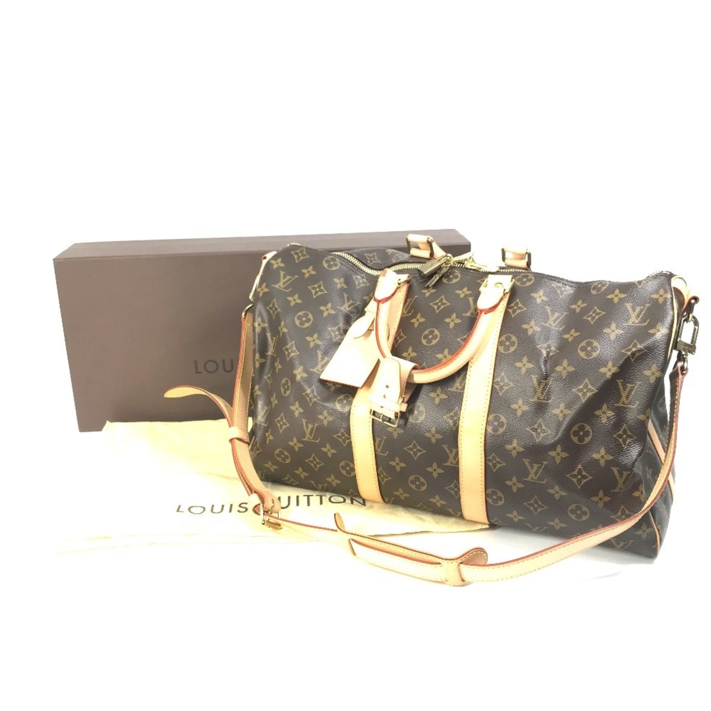 Louis Vuitton Keepall Bandouliere 45, Brown, Canvas, travel