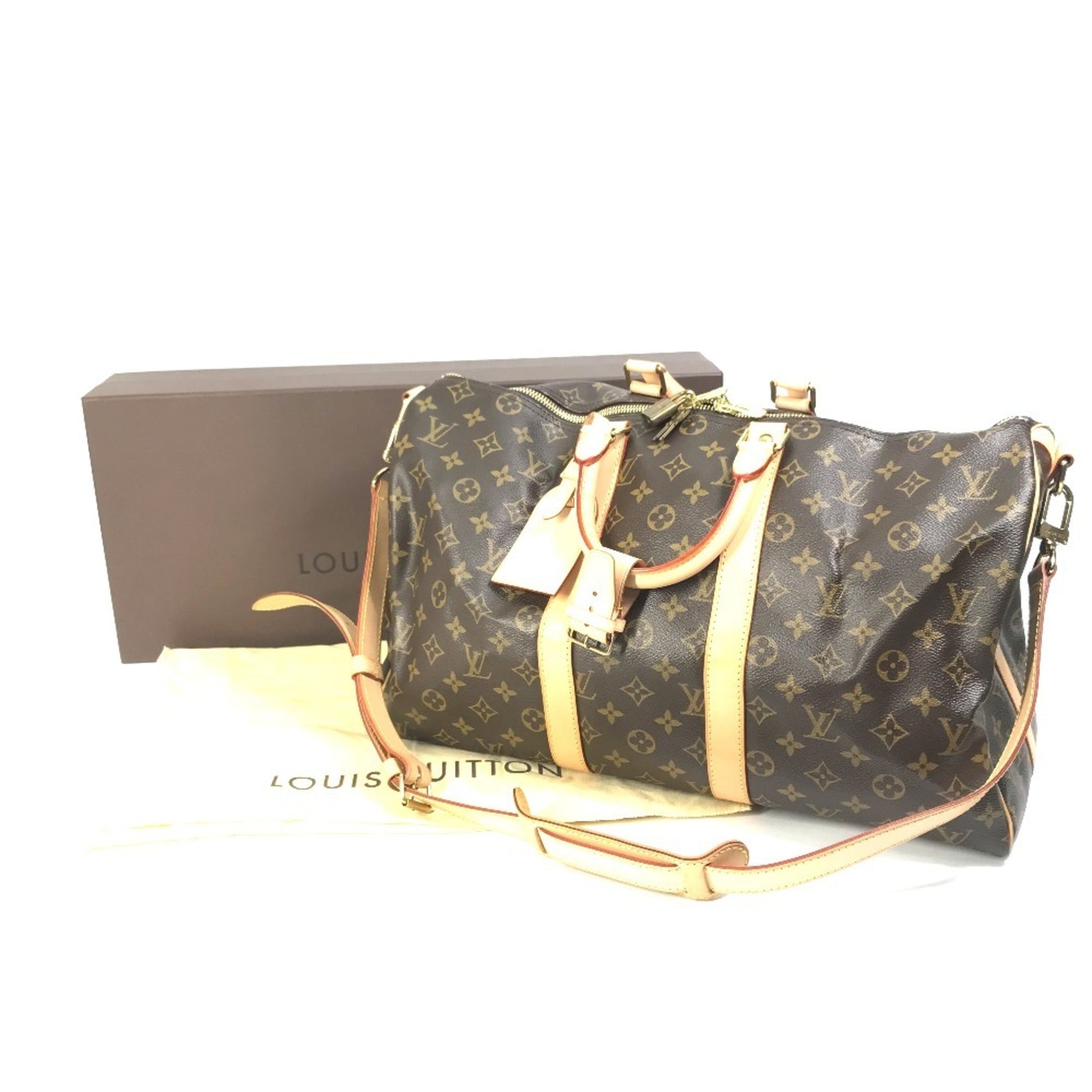 Louis Vuitton Keepall Bandouliere 45, Brown, Canvas, travel