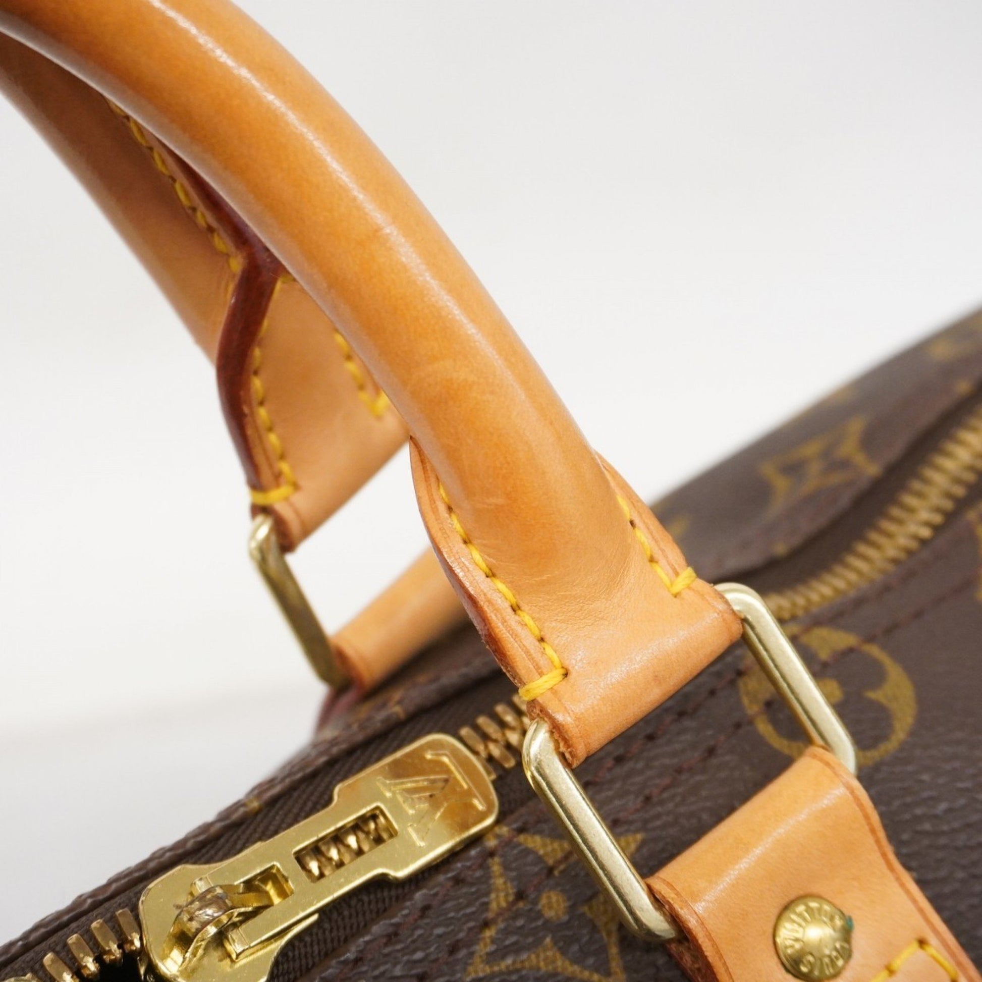 Louis Vuitton Keepall 45, Brown, Leather, travel