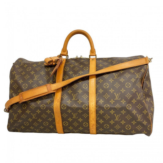 Louis Vuitton Keepall Bandouliere 55, Brown, Canvas, travel