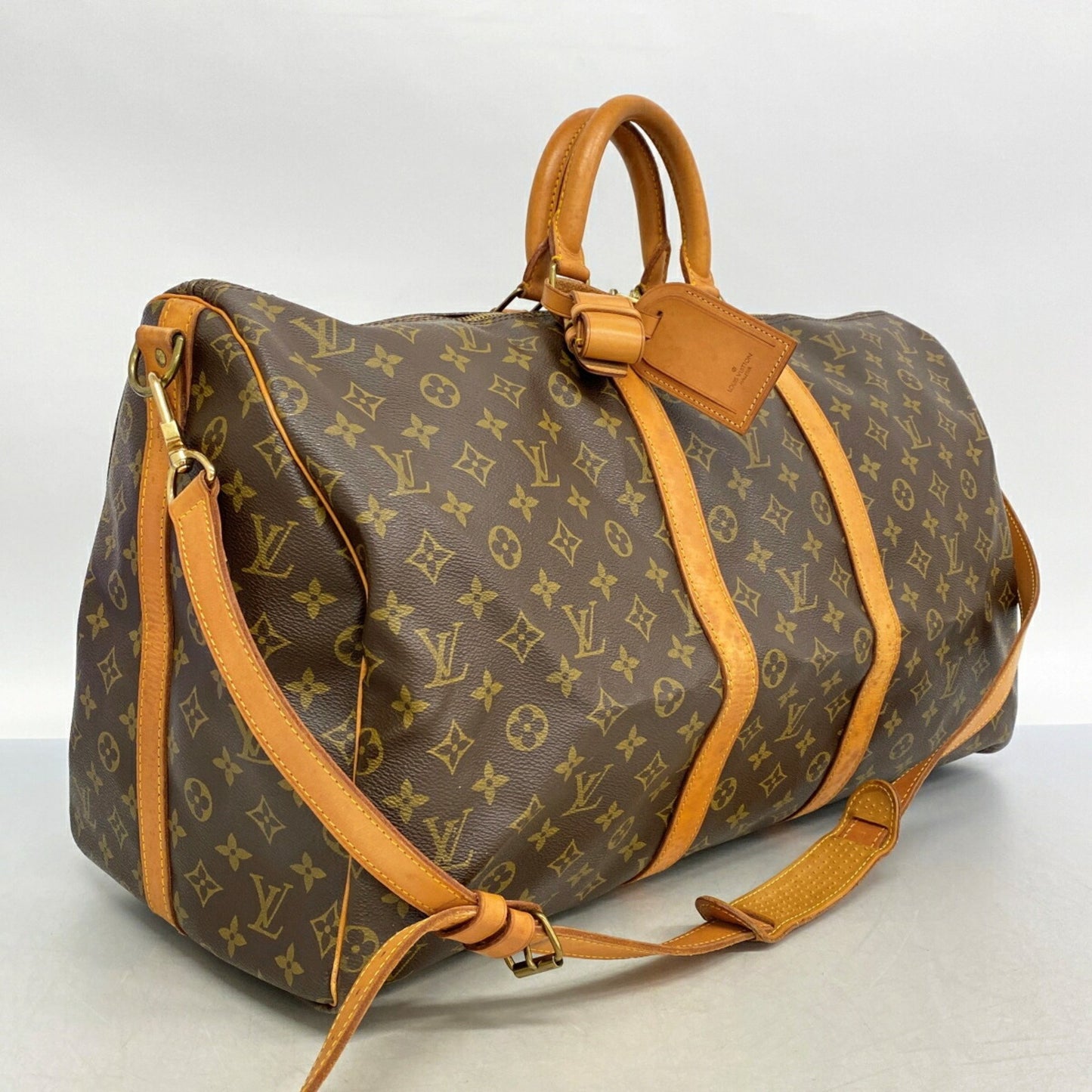 Louis Vuitton Keepall Bandouliere 55, Brown, Canvas, travel