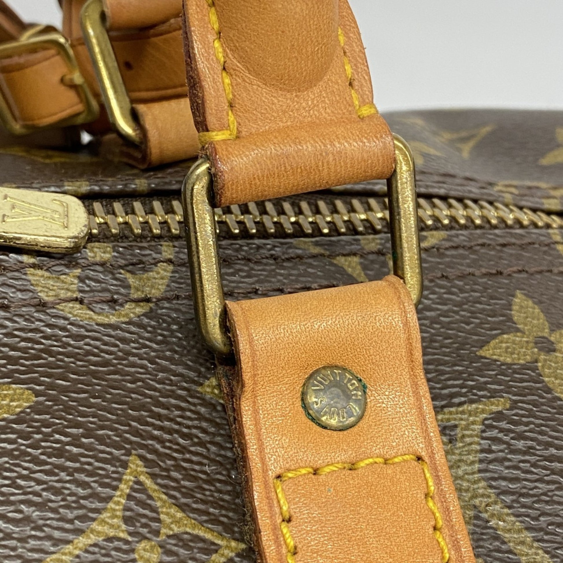 Louis Vuitton Keepall Bandouliere 55, Brown, Canvas, travel