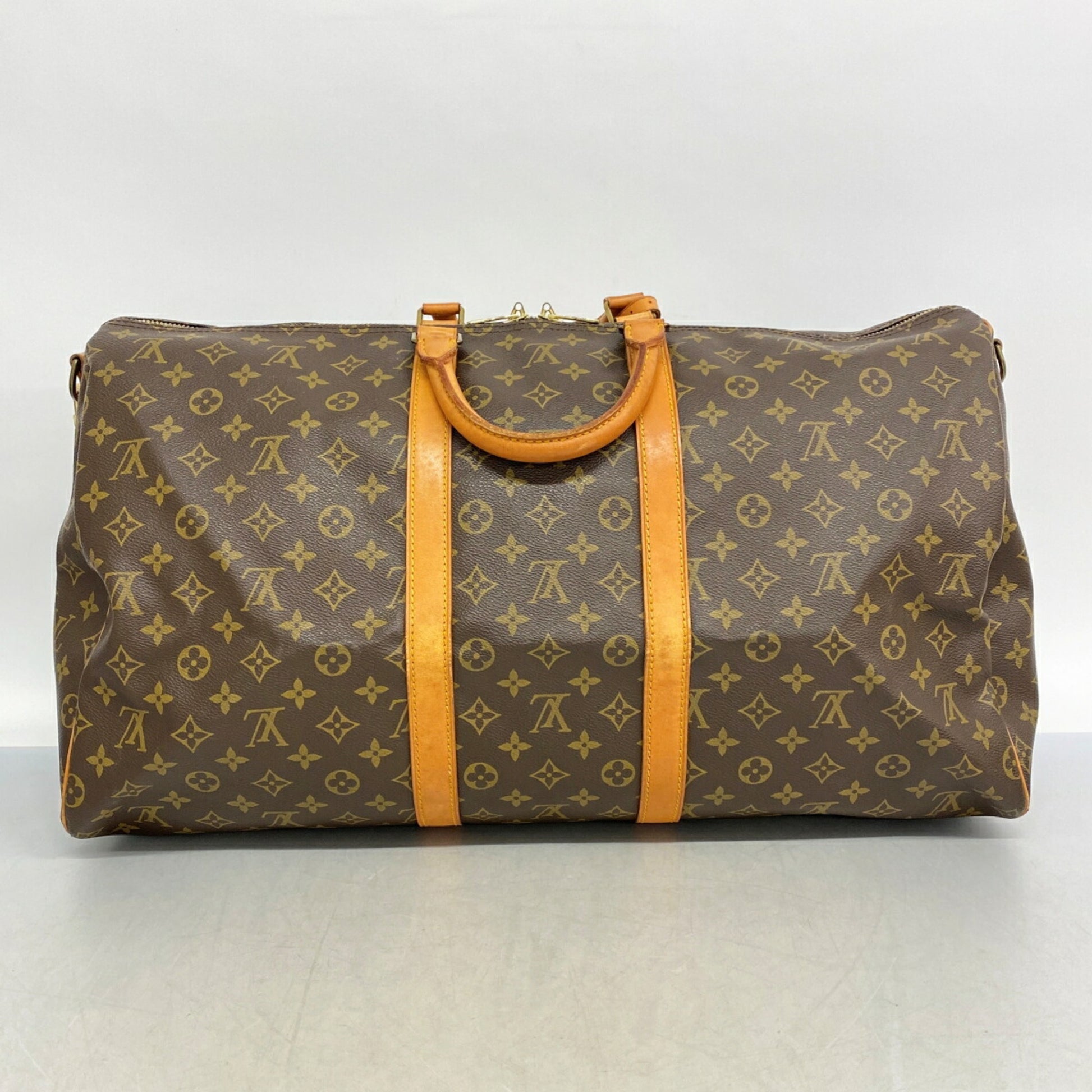 Louis Vuitton Keepall Bandouliere 55, Brown, Canvas, travel