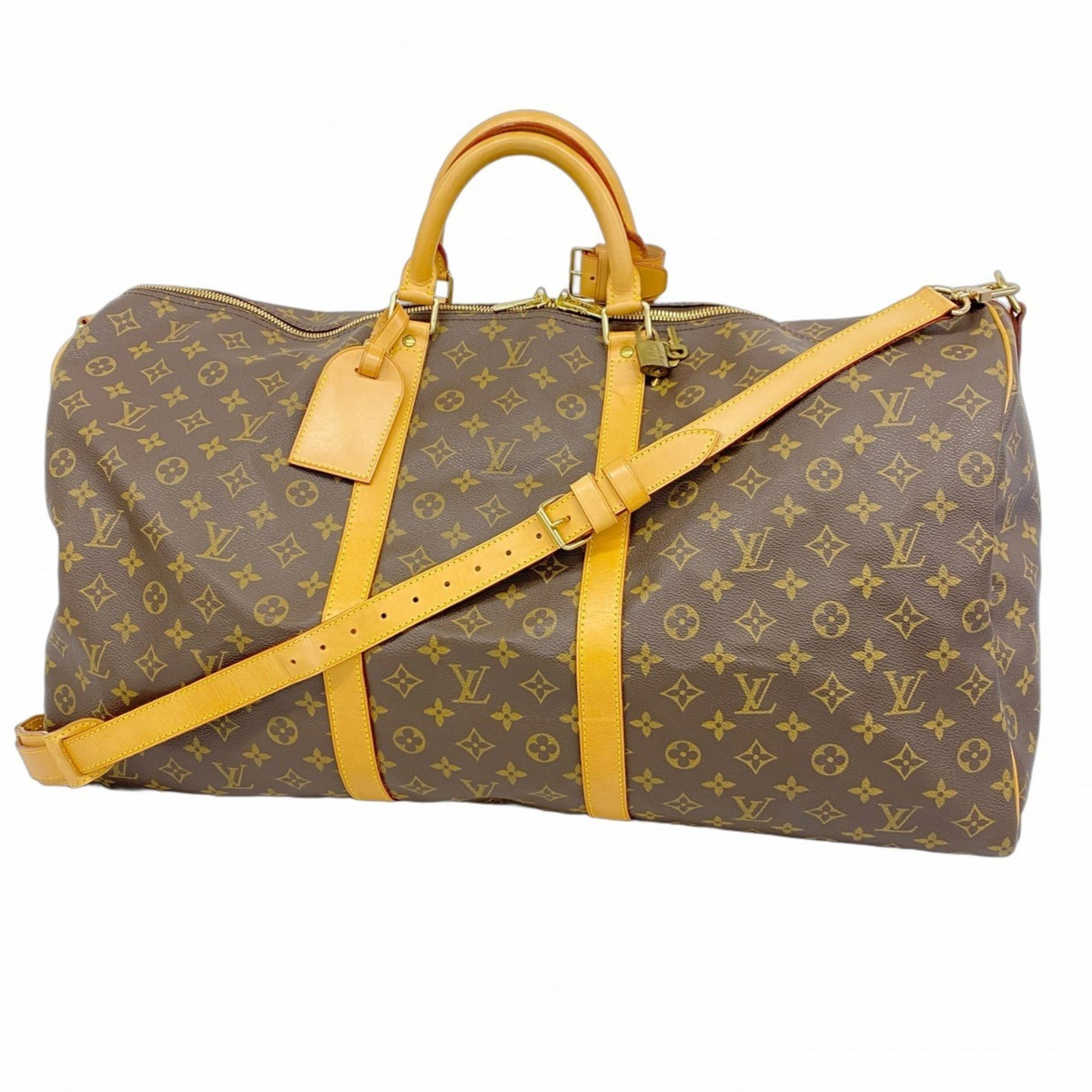 Louis Vuitton Keepall Bandoulière 60, Brown, Canvas, travel