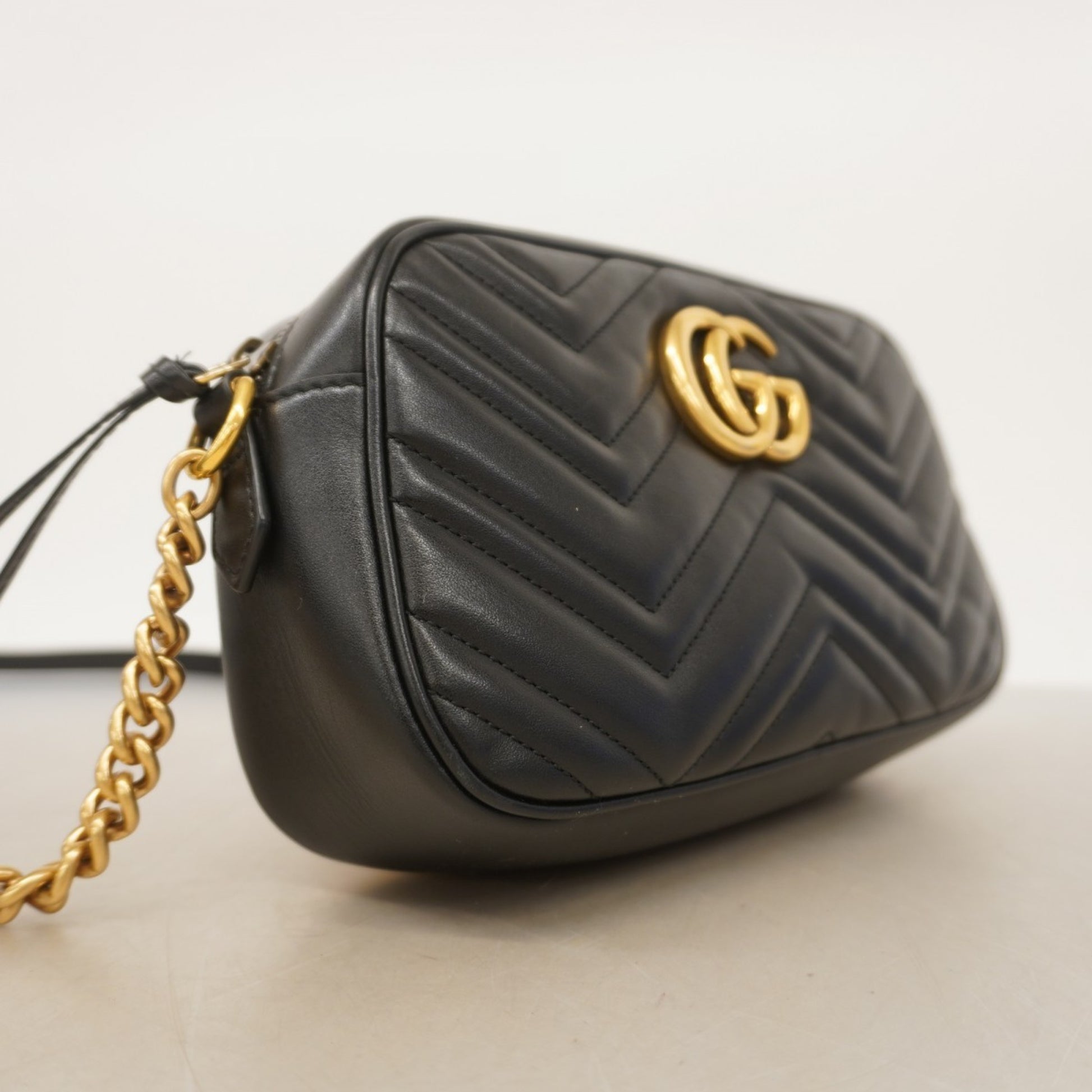 Gucci Marmont, Black, Leather, shoulder