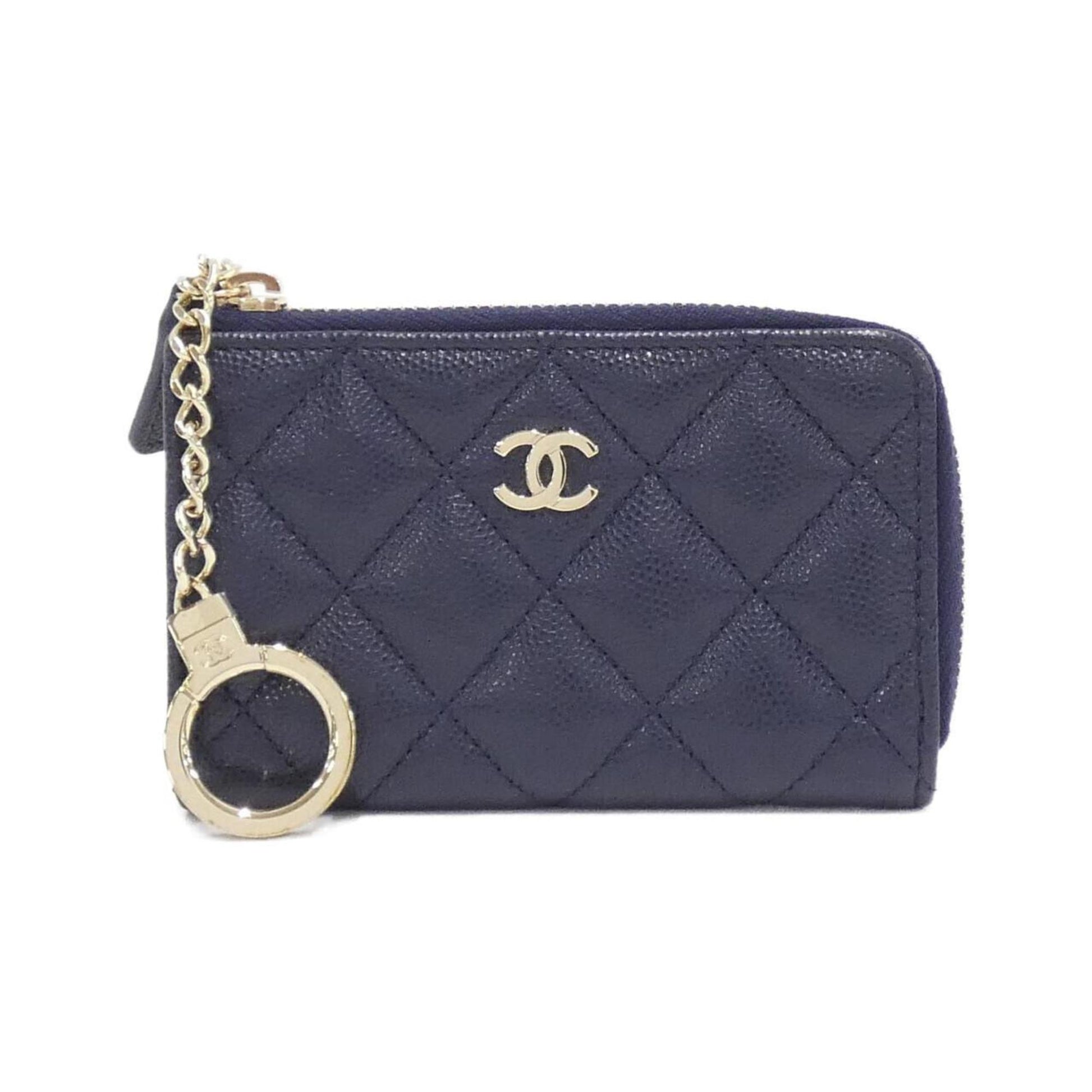 Chanel, Navy, Leather, wallet