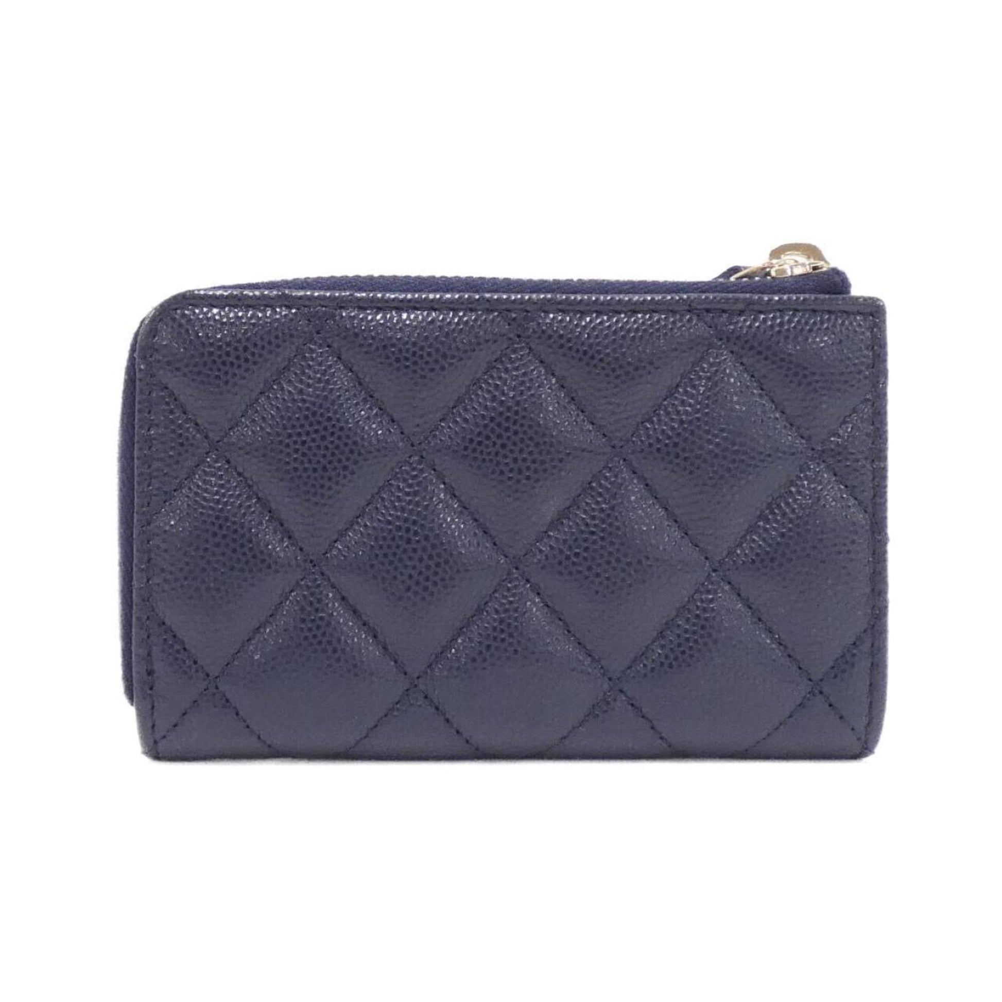 Chanel, Navy, Leather, wallet