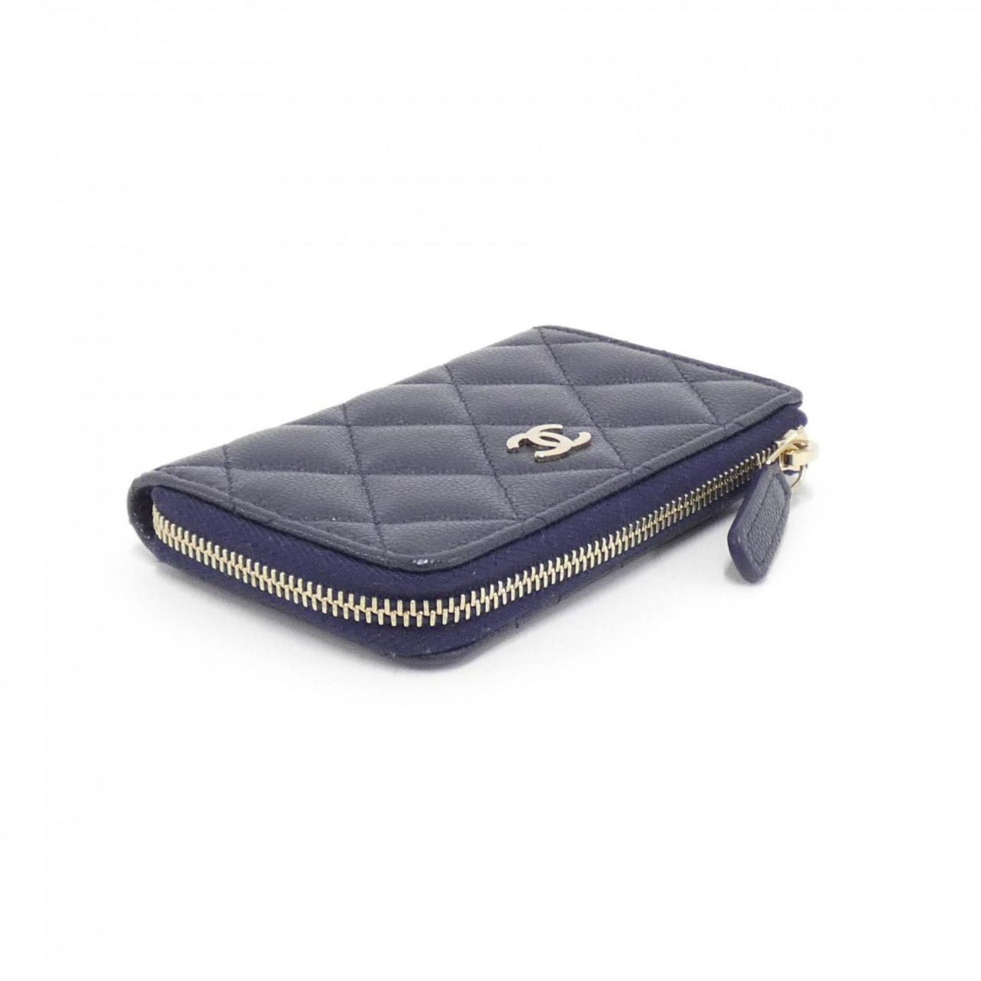 Chanel, Navy, Leather, wallet