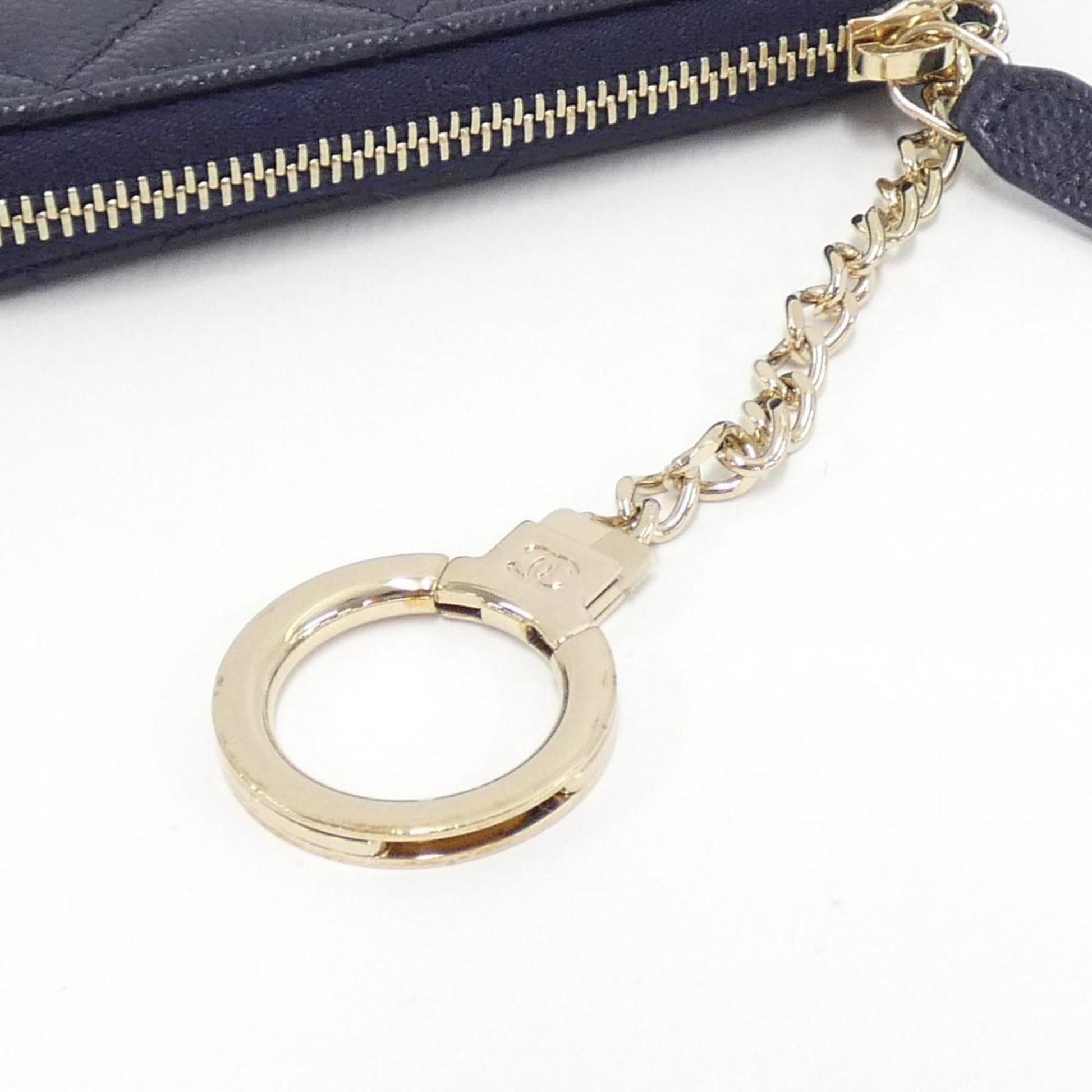 Chanel, Navy, Leather, wallet