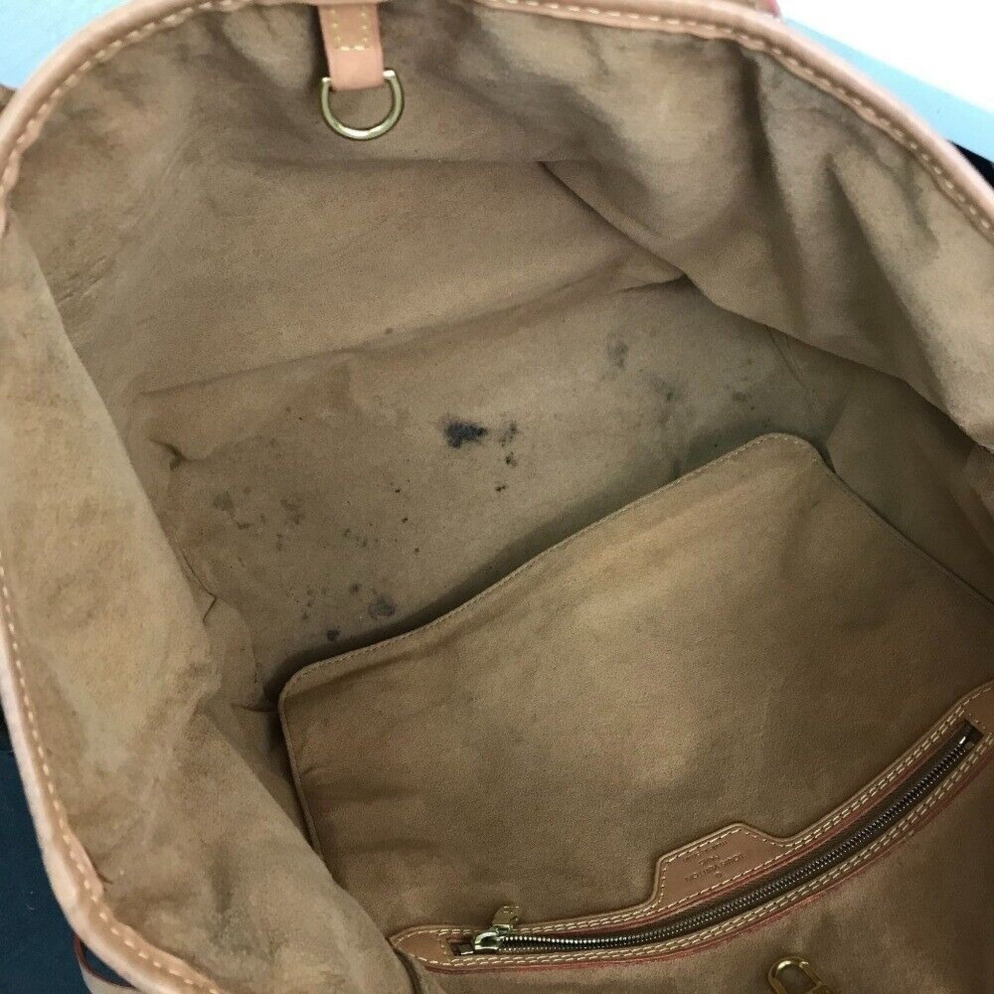 Louis Vuitton Neverfull MM, Navy, Canvas, shoulder