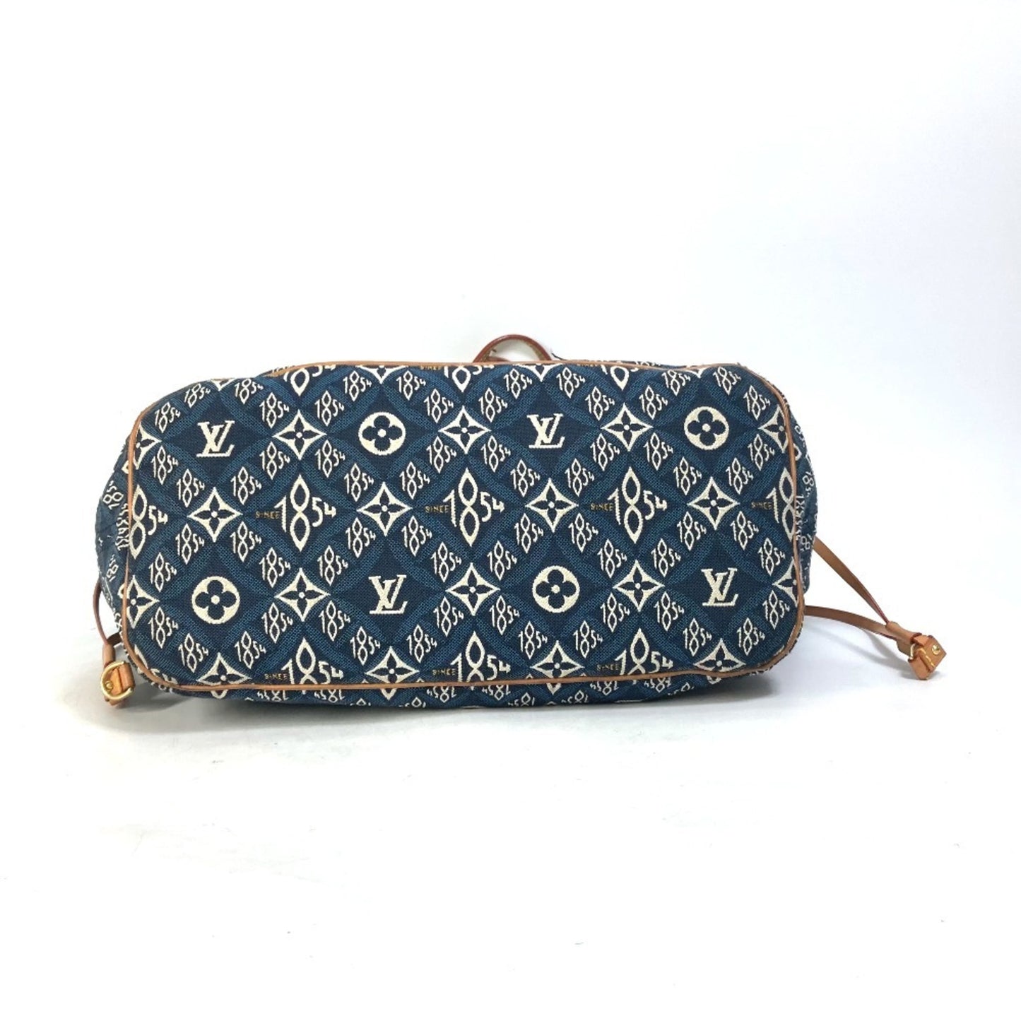 Louis Vuitton Neverfull MM, Navy, Canvas, shoulder