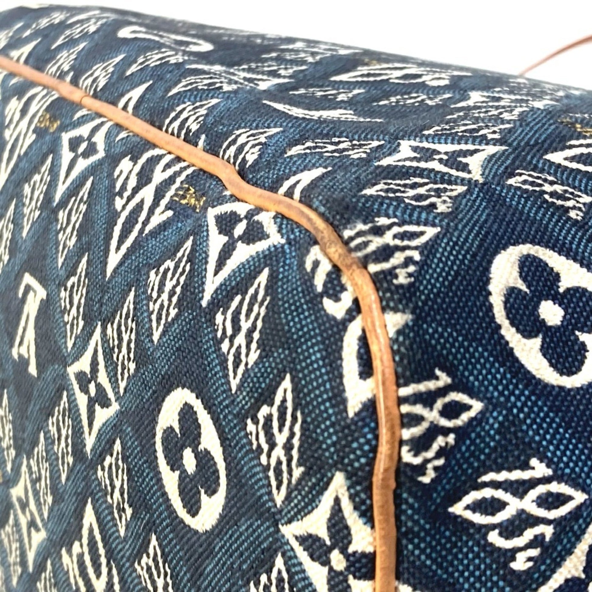 Louis Vuitton Neverfull MM, Navy, Canvas, shoulder