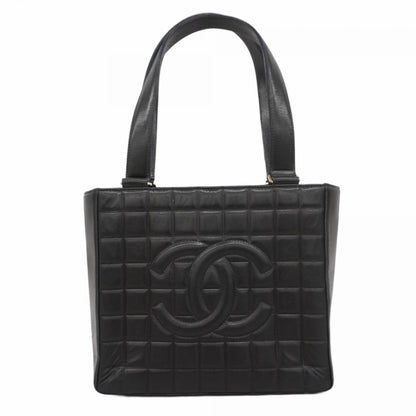 Chanel Chocolate bar, Black, Leather, tote