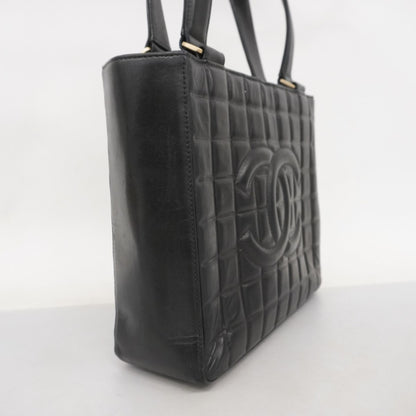 Chanel Chocolate bar, Black, Leather, tote
