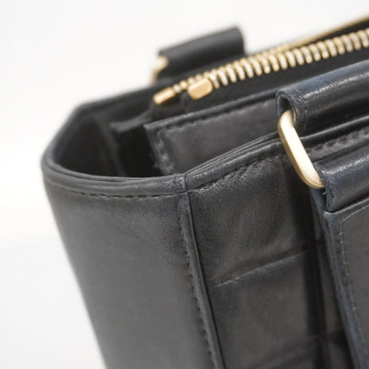 Chanel Chocolate bar, Black, Leather, tote