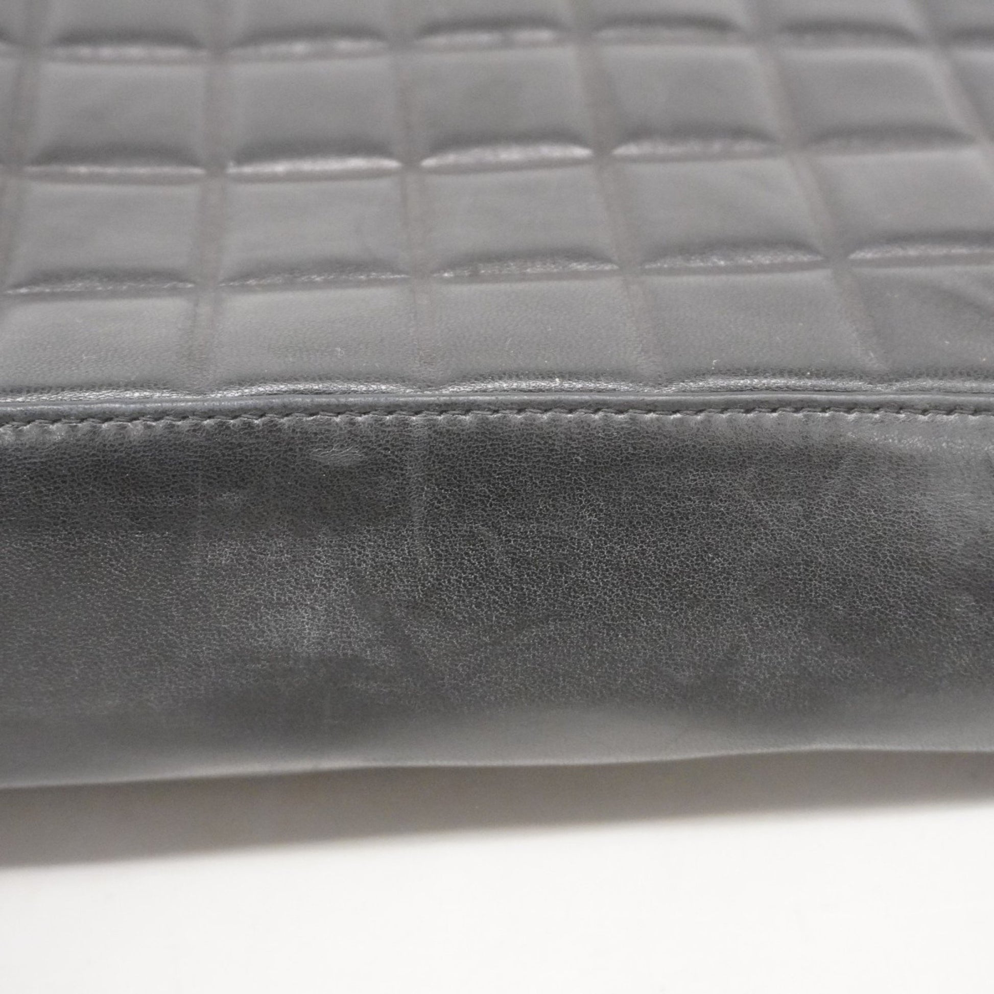 Chanel Chocolate bar, Black, Leather, tote