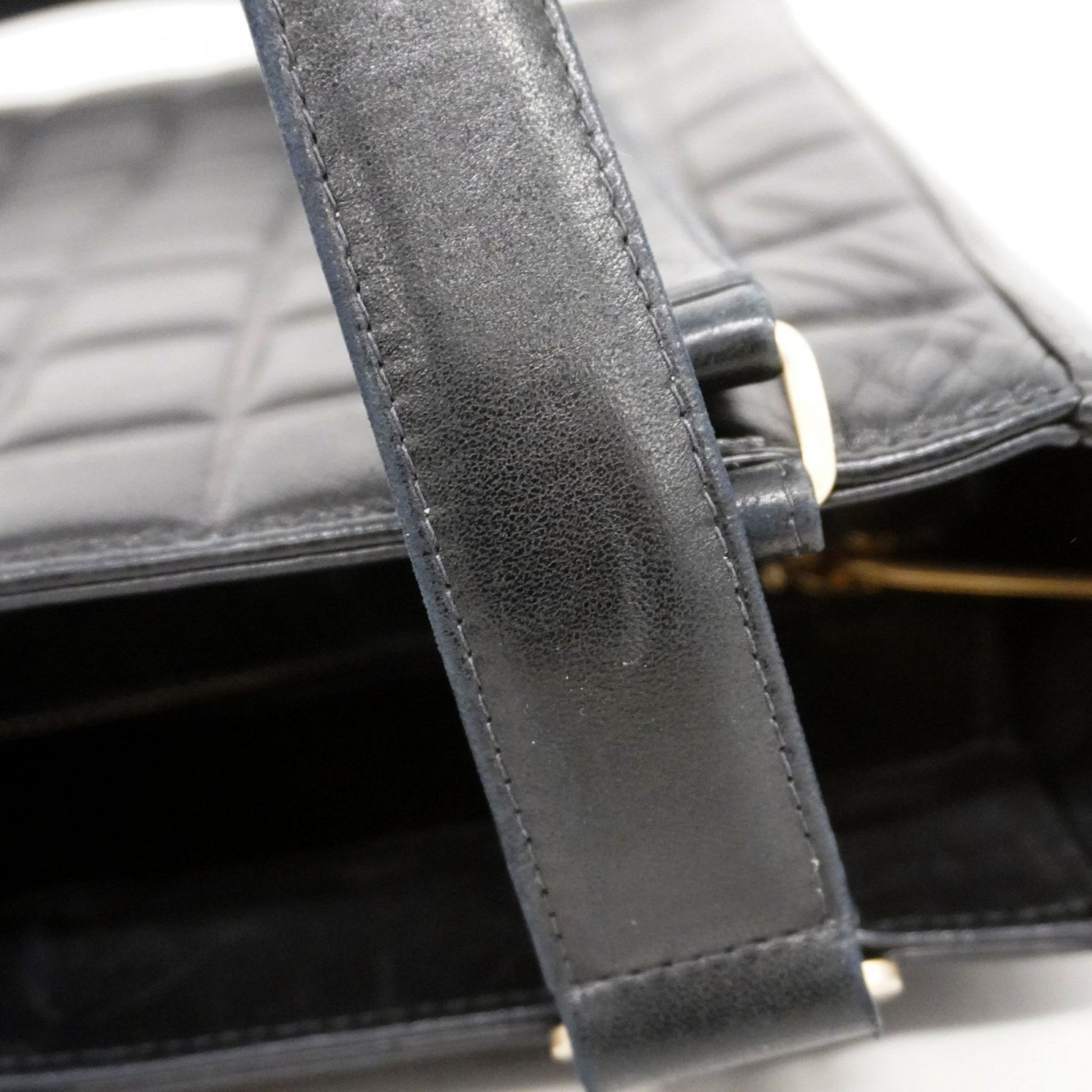 Chanel Chocolate bar, Black, Leather, tote
