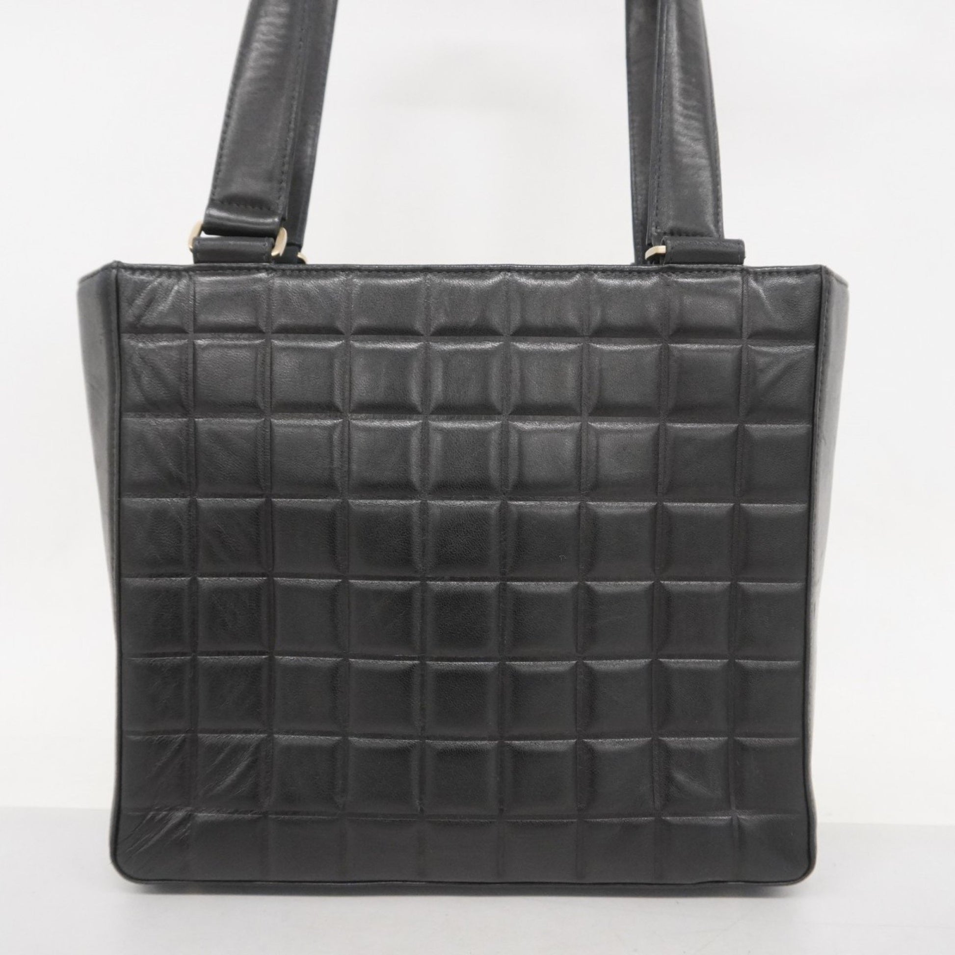 Chanel Chocolate bar, Black, Leather, tote