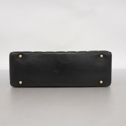 Chanel Chocolate bar, Black, Leather, tote