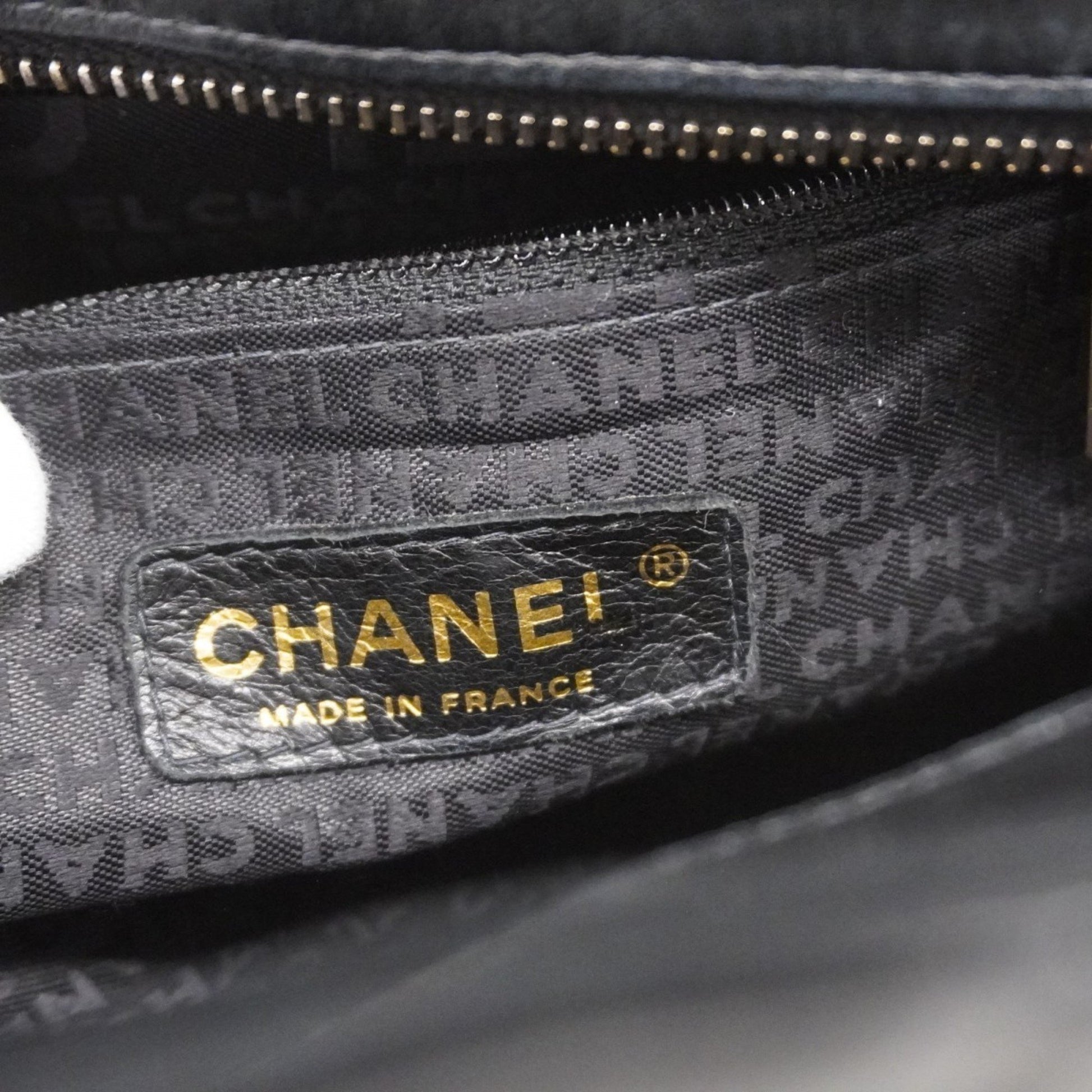 Chanel Chocolate bar, Black, Leather, tote