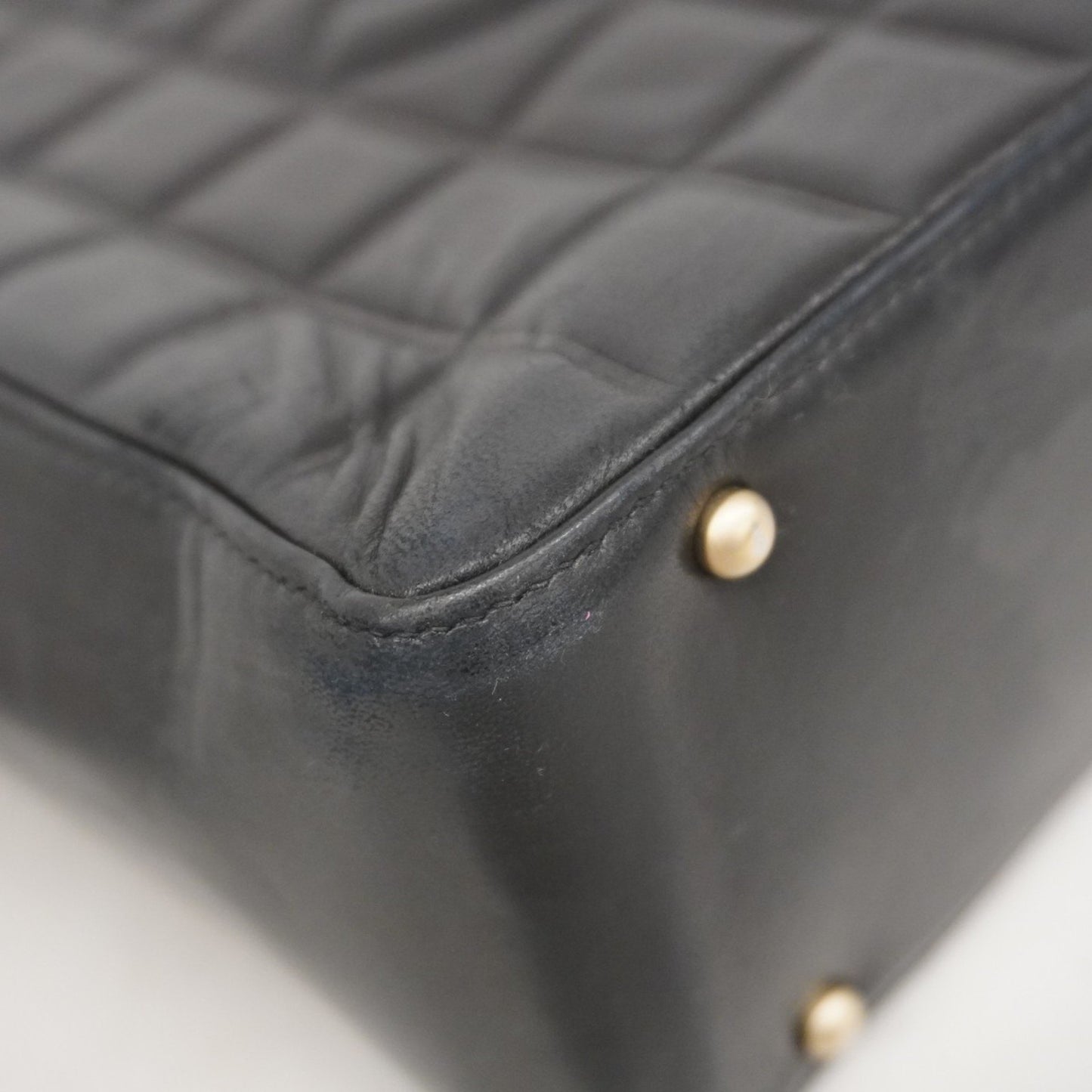 Chanel Chocolate bar, Black, Leather, tote