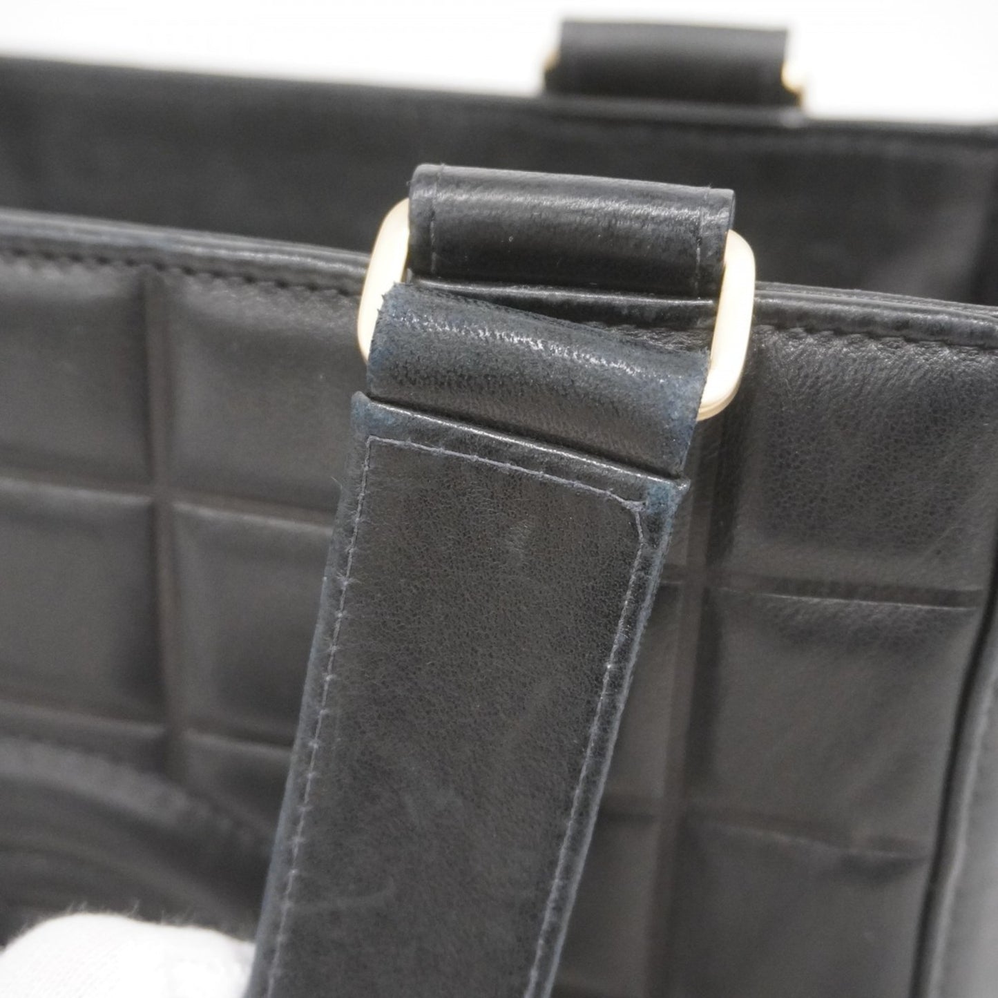 Chanel Chocolate bar, Black, Leather, tote