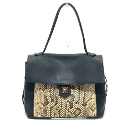 Louis Vuitton Lockme, Black, Leather, shoulder