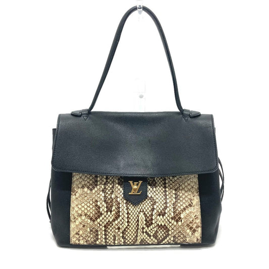 Louis Vuitton Lockme, Black, Leather, shoulder