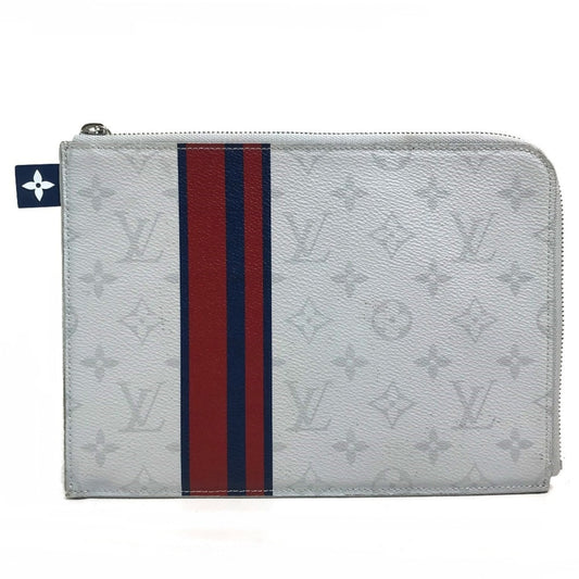 Louis Vuitton Pochette Jour, White, Canvas, clutch