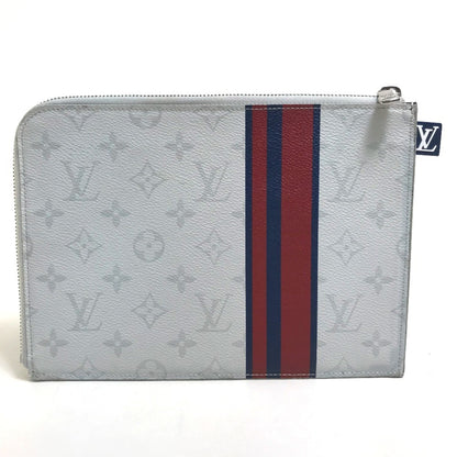 Louis Vuitton Pochette Jour, White, Canvas, clutch