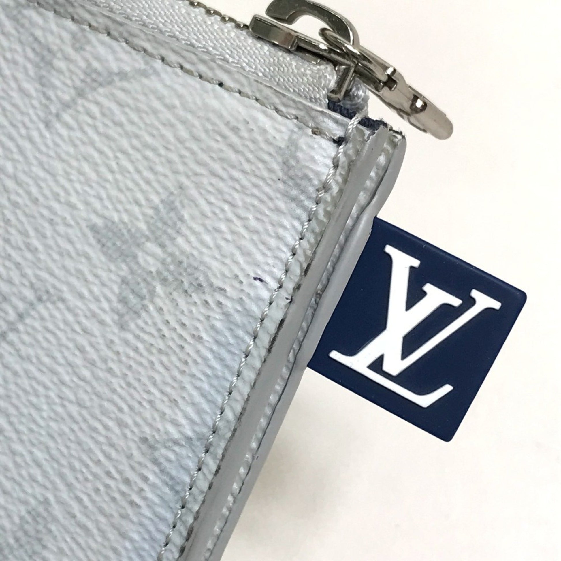 Louis Vuitton Pochette Jour, White, Canvas, clutch