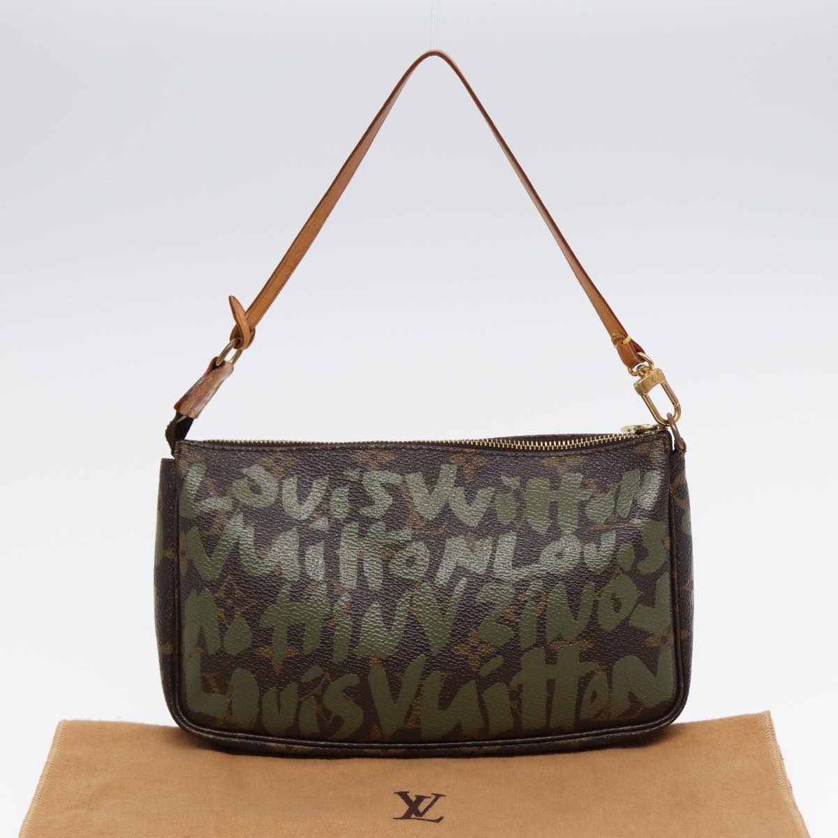 Louis Vuitton Pochette Accessoire, Brown, Canvas, clutch