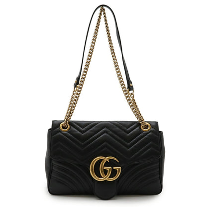 Gucci Marmont, Black, Leather, shoulder