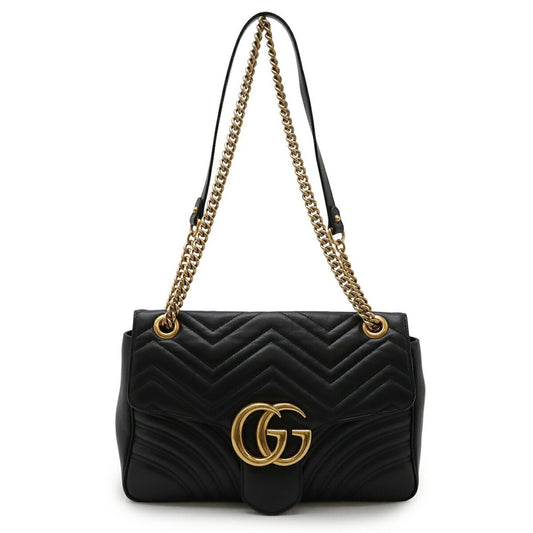 Gucci Marmont, Black, Leather, shoulder