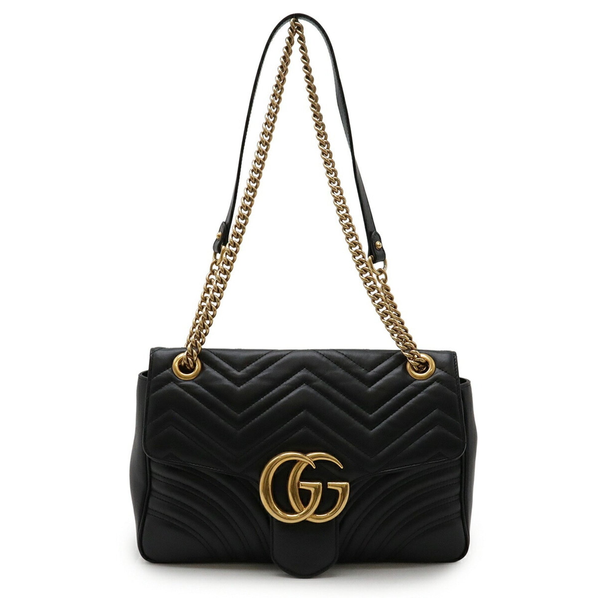 Gucci Marmont, Black, Leather, shoulder