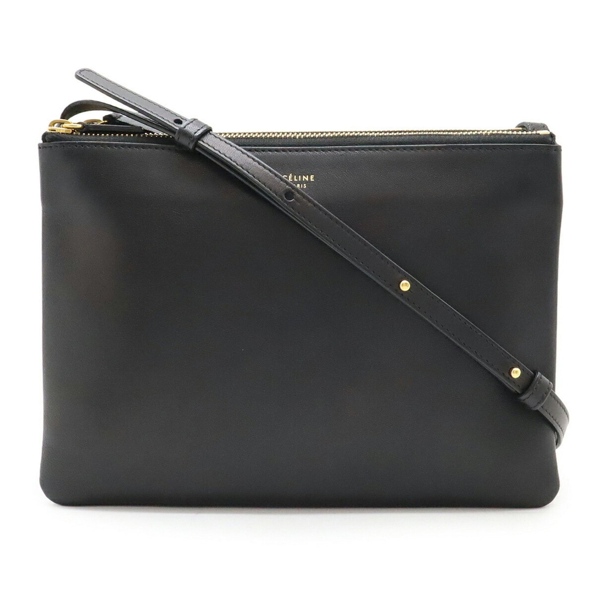 Céline Trio, Black, Leather, shoulder