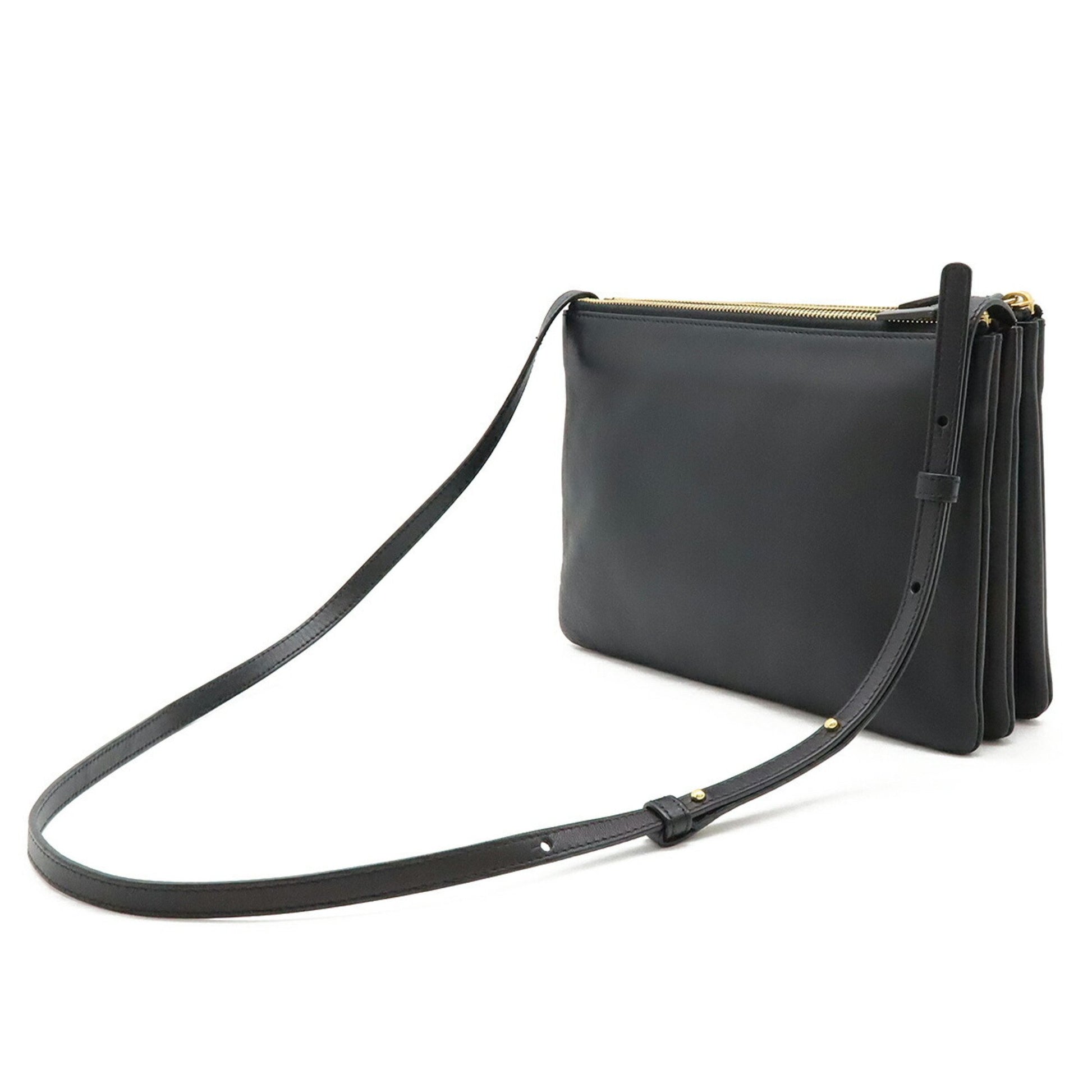 Céline Trio, Black, Leather, shoulder