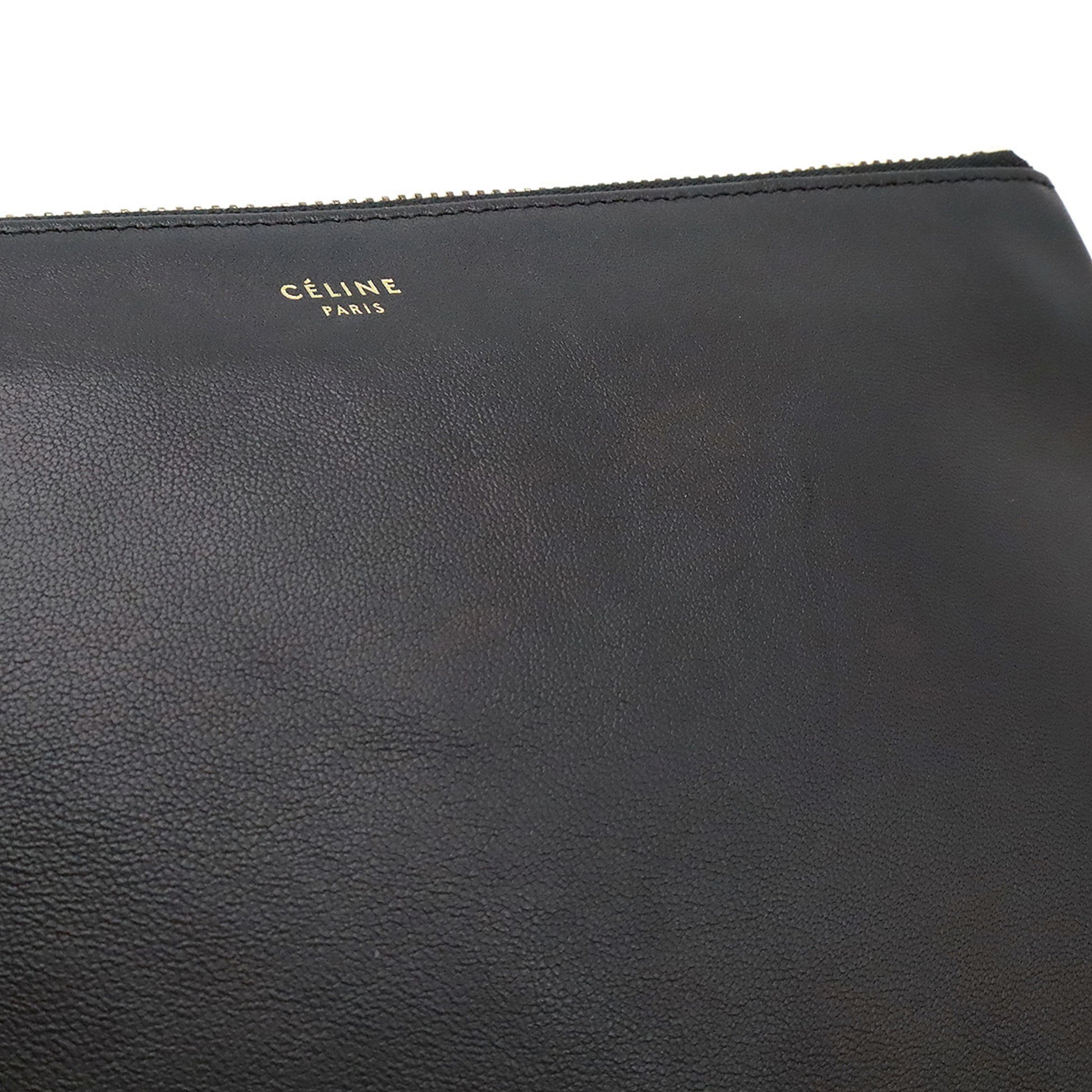 Céline Trio, Black, Leather, shoulder