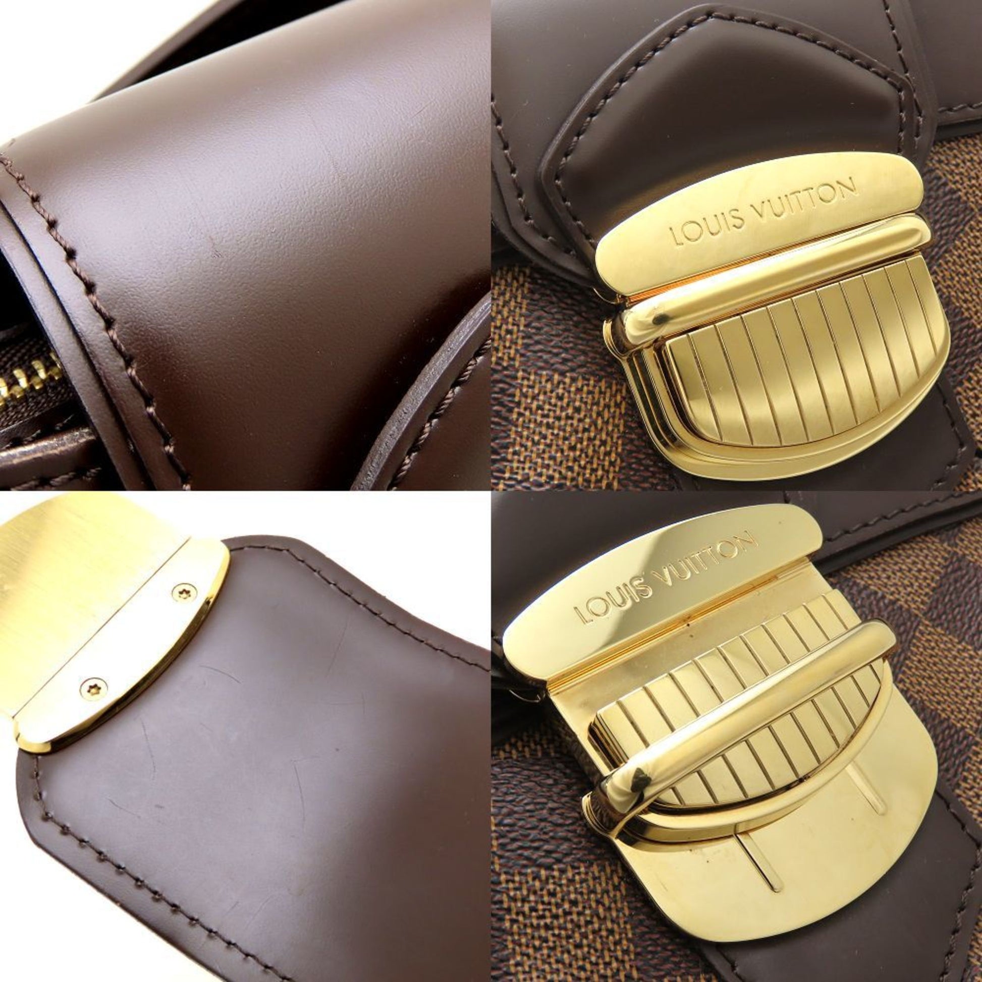 Louis Vuitton Sistina, Brown, Canvas, shoulder