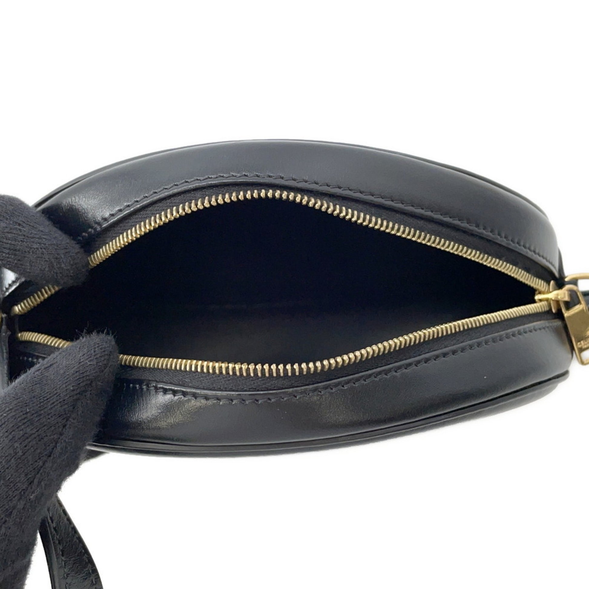 Céline Triomphe, Black, Leather, shoulder