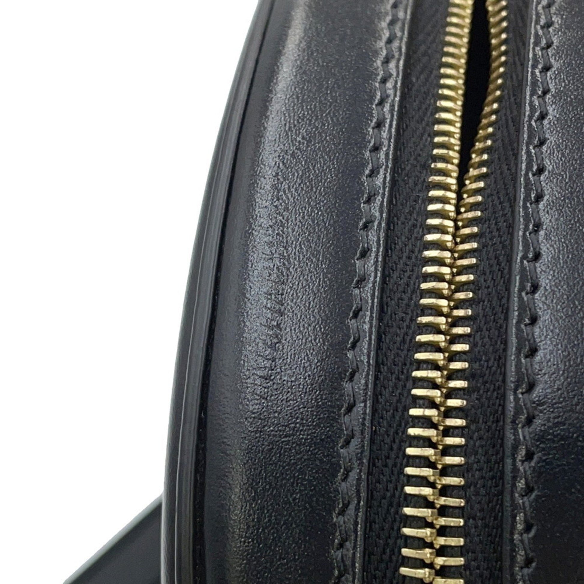 Céline Triomphe, Black, Leather, shoulder