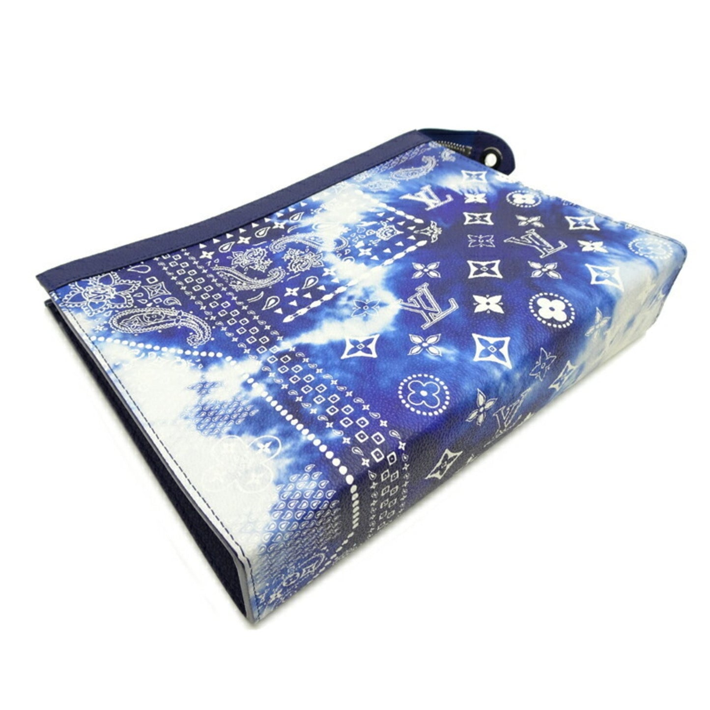 Louis Vuitton Pochette voyage, Blue, Leather, clutch