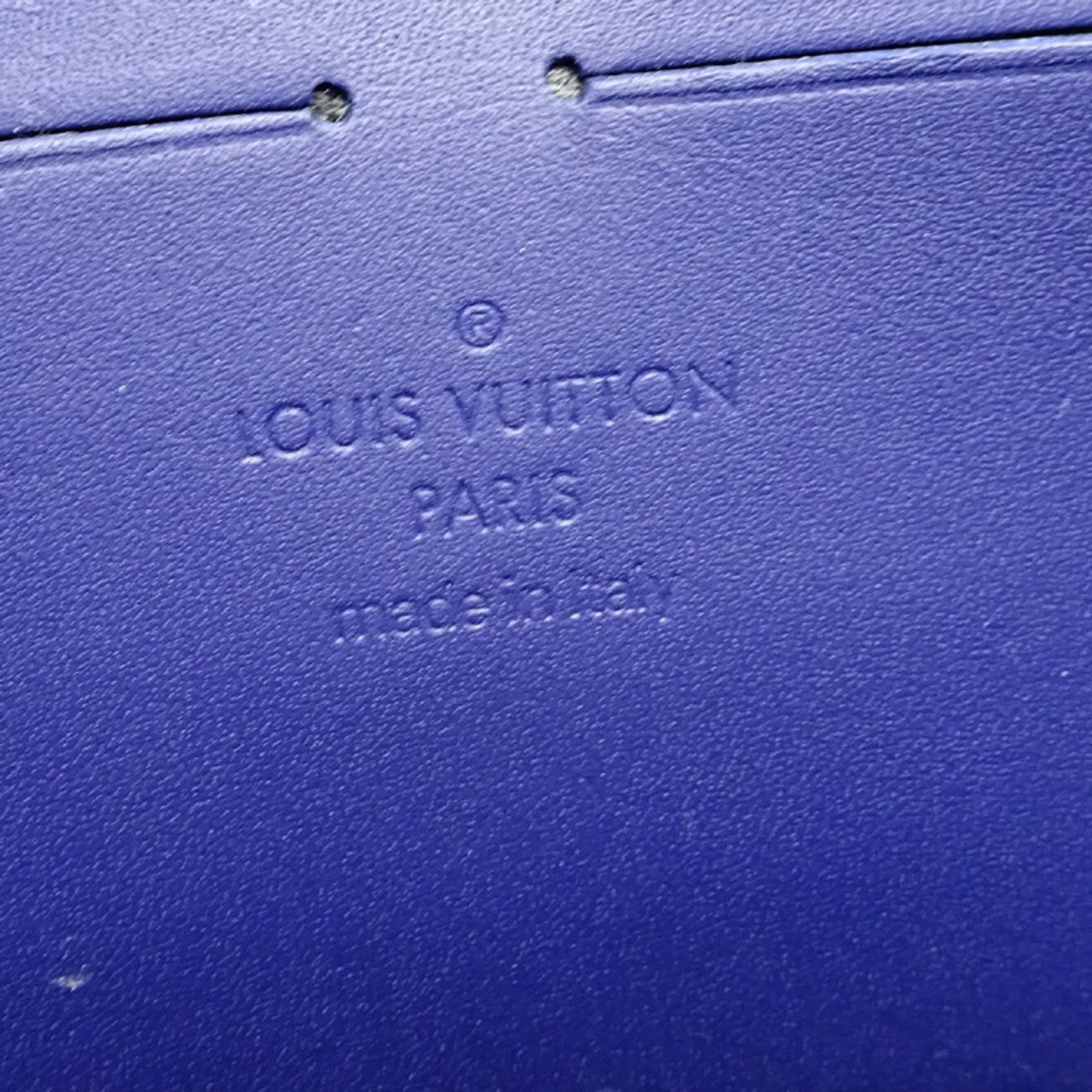 Louis Vuitton Pochette voyage, Blue, Leather, clutch