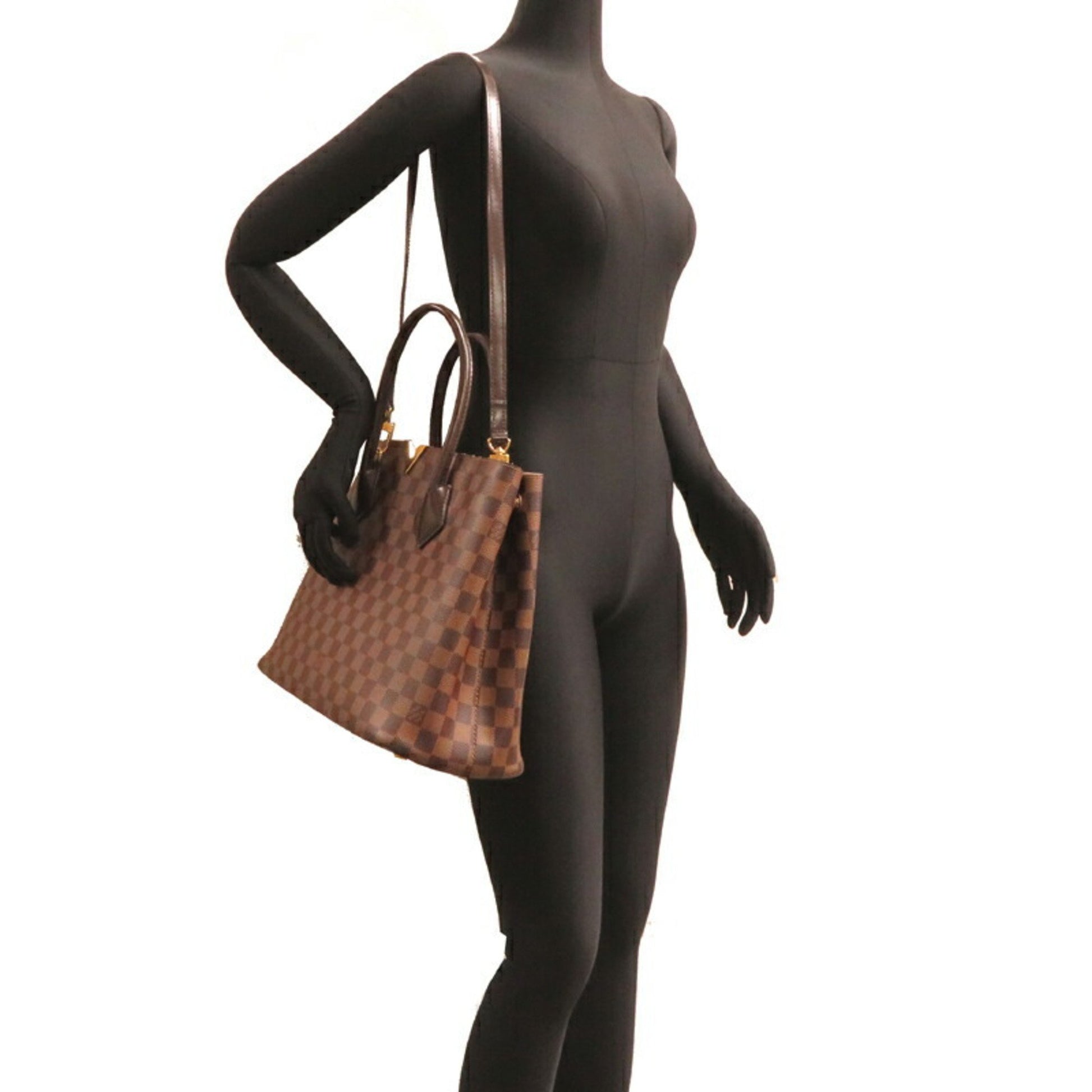 Louis Vuitton Kensington, Brown, Canvas, handbag