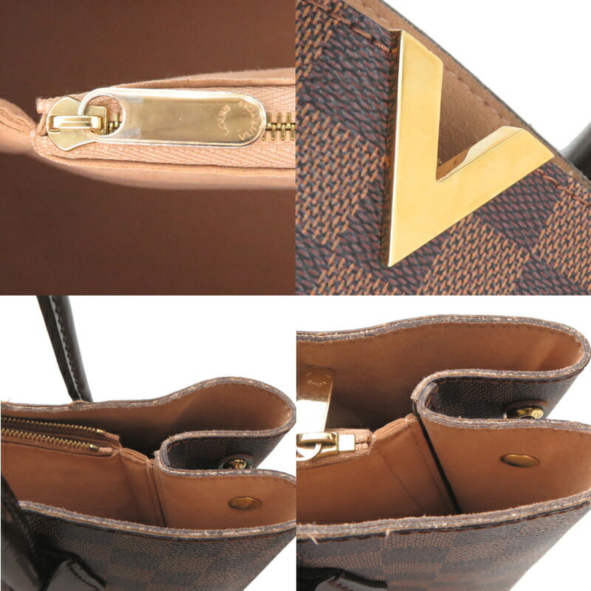 Louis Vuitton Kensington, Brown, Canvas, handbag